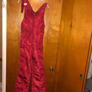 Vintage Skyr Red Bib Overall Ski Snow Suit Women L